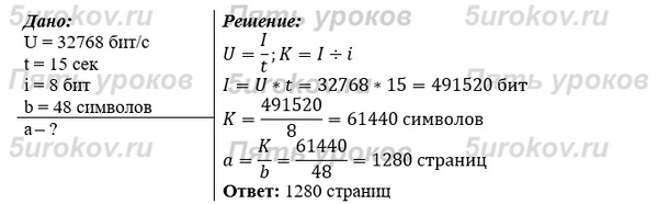 Скорость передачи данных по некоторому каналу связи равна 32 768 бит/с